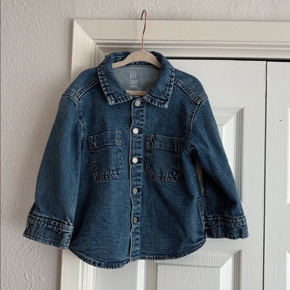 GAP Kids Classic Blue Denim Overshirt Jean Shirt Jacket